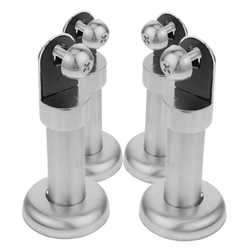 Pied de cloison de toilette haut de gamme en acier inoxydable au design précis argenté