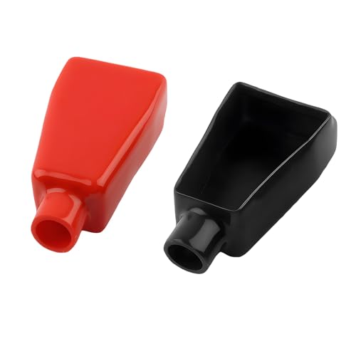KVAEY 2 PCS Battery Terminal Covers, Soft Positive and Negative Cable Covers in Red and Black for...