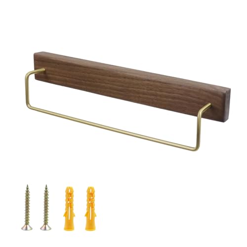 Pastlla 11.8 Inch Towel Racks for Bathroom Wall Mounted, Wooden Towel Racks for Bathroom, Wooden Towel Holder, Wall Mounted Towel Bathroom&Kitchen Accessories Walnut
