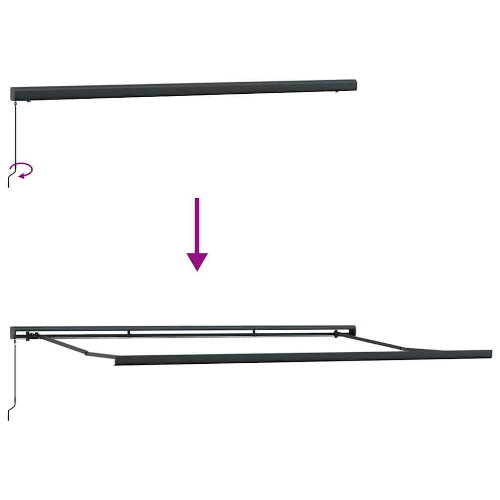 Toldo de brazo articulado manual con manivela 400 x 300 cm burdeos | Toldo manual para terraza, patio y restauración. Totalmente ajustable para una protección solar óptima al aire libre.