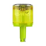 Aolyty Solar Strobe Warning Light 360 Degree Single Column Super Bright Waterproof IP54 for Construction Traffic Dock Marine Light Control Flashing (Yellow)