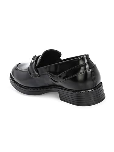 Image of STANPHORD Men Formal Loafer Shoes | Patent PU Slip-On Moccasins | Flat Rubber Sole | Casual Office Driving Travel Wear | Lightweight (TPSL S1)