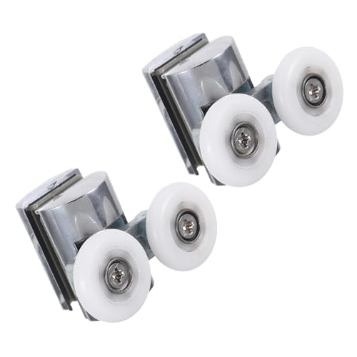 Hemobllo Rodillos para Puertas Correderas de Ducha 23 MM Juego de 2 Piezas Poleas Superior E Inferior Resistentes Humedad para Mamparas de Vidrio Deslizamiento Silencioso y Fácil