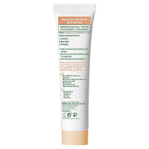 Simple Protect 'N' Glow SPF 30 For Glowing Skin Triple Protection Moisturiser Non-Chalky Vitamin C Face Cream 40 ml