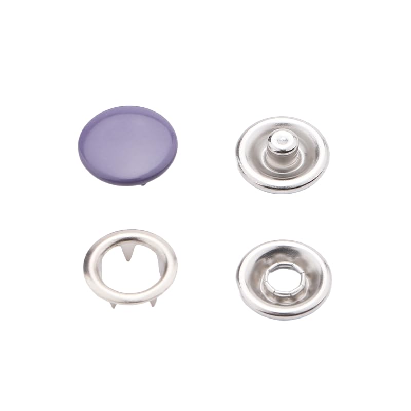 KFMON 80Sets 9.5mm Metal Snap Buttons, Circular Metal Snap Buttons, Easy To Use For Install Metal Press Studs, Handbag Crafting, Clothing Repair