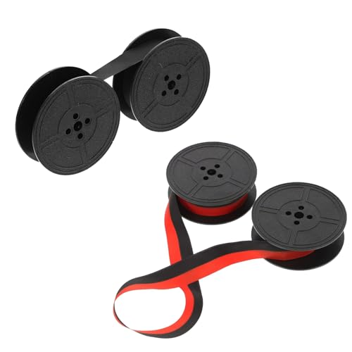 AMONENZ Farbband Schreibmaschine, 2 Stück Doppelspule Schreibmaschine Farbband, Schwarz und Rot Doppelpack Schreibmaschinenband, für Vintage-Schreibmaschinen