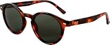 I NEED YOU Sonnenbrille TAHITI für Damen & Herren Retro Rund, UV‑400 Schutz, aus Recycelten Materialien gefertigt, Rückseitig Entspiegelt, mit Federscharnieren, inkl. Etui & Tuch, Havanna