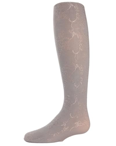 MeMoi Girls' Shiny Floral Vine Tights