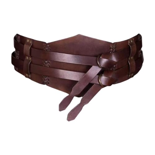 misppro Medieval Waist Belt for Adults Halloween Cosplay Accessory Girdle Renaissance Costume Belt- Brown