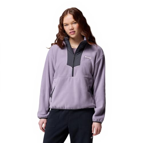 Columbia Sequoia Grove - Forro Polar con Medio Cierre para Mujer, Forro Polar, Color Morado Pizarra, tiburón, Talla XL