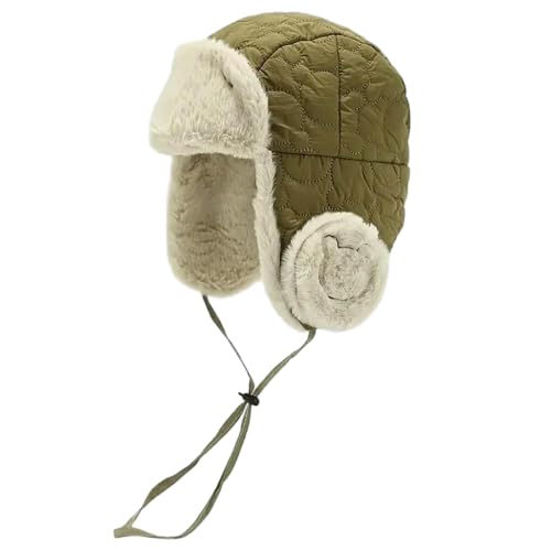 NYSDM - Gorros de invierno para niños de 1 a 5 años para niños y niñas de felpa cálida con protección para las orejas, lindo suéter grueso y resistente al viento, verde, Talla única