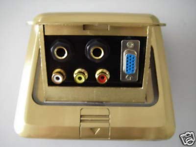 Gimax Copper RCA VGA DB15 Video Recessed Floor Cable Box 658