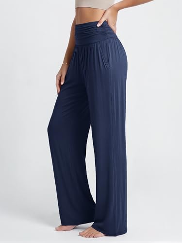 Image of ODODOS Women's Wide Leg Palazzo Lounge Pants with Pockets Light Weight Loose Comfy Casual Pajama Pants-26 /28 /30 inch /32 inch Inseam