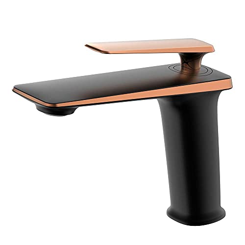 Robinet de vanité de salle de bain mitigeur d'évier moderne monobloc monotrou eau chaude froide