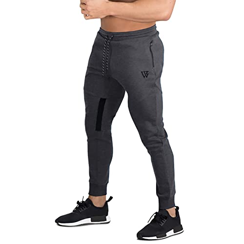 Image of ZENWILL Mens Tapered Workout Running Pants, Jogger Training Sweatpants Slim Fit with Zip Pockets