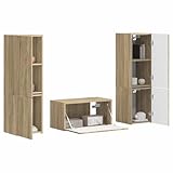 vidaXL 3 pcs Sonoma-Eiche, Elegantes Wohnraumdesign, Möbel mit Mehreren Ablagemöglichkeiten, Funktionale Unterhaltungs-Einheit, Stilvolles Dekorationsset für modernes Wohnzimmer-Setup
