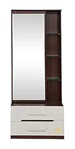 Caspian Furniture Dressing Table with 4 Shelves and 1 Drawer || Make up Table|| Organizer for Room Engineered Wood Dressing Table (Finish Color -, Brown and White, Pre-Assembled)