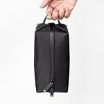 Comfyable Petit sac de toilette pour hommes, Slim Mini Sac pour brosse à dents, sac pour kit Dopp, noir+, moyen, fonctionnel