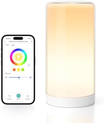 meross Smart Table Lamp, Bedside Lamp, Compatible with Apple HomeKit, Siri, Amazon Alexa and SmartThings, Tunable White and Multi-Color, Touch Control, Voice and App Control