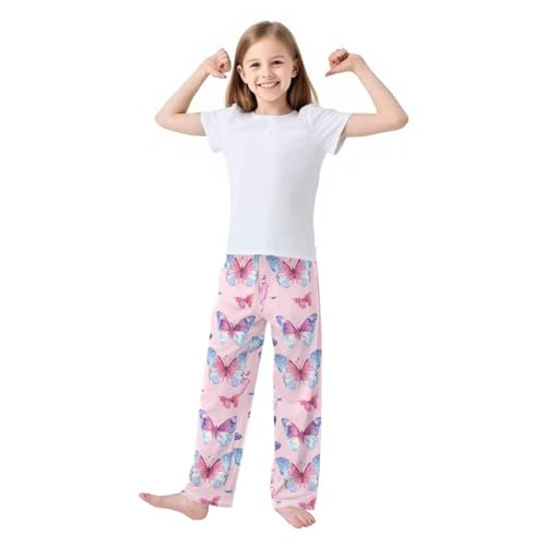 Pajama Bottoms, Butterflies Watercolour Pajamas Pant Sleep Long Pants Animal Lounge Wear Sleepwear Soft Pjs2