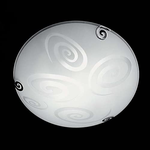 Plafonnier moderne verre rond blanc URS-424 anti-éblouissement