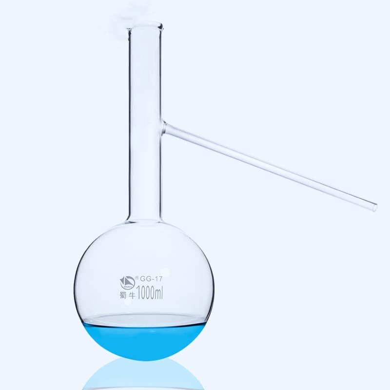 Frasco de vidrio para laboratorio, Matraz de destilación de vidrio de cuello corto de 60 ml a 1000 ml, matraz de ebullición de silicato for laboratorio, 1 unidad/lote(500ml)