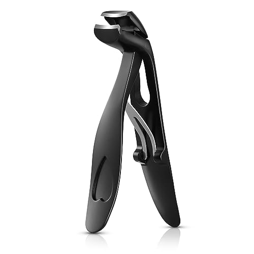 BEZOX Winkelkopf-Nagelknipser für dicke Nägel- Ergonomischer Zehennagelknipser für dicke Nägel, Premium-Stahl-Nagelknipser mit Fangvorrichtung für Männer und Frauen