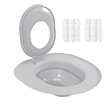 Katzenklo Training - Katzentoilettentrainer | Katzen Toiletten Training Kit Für Wohnung & Bad, 36.5x36.5cm PP Sitz Inkl. 2 Saugnäpfen, Abnehmbarer Urinalsitz Für Sauberen Haushalt, Weiß Blau.