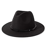 Lisianthus Women Belt Buckle Fedora Hat Black