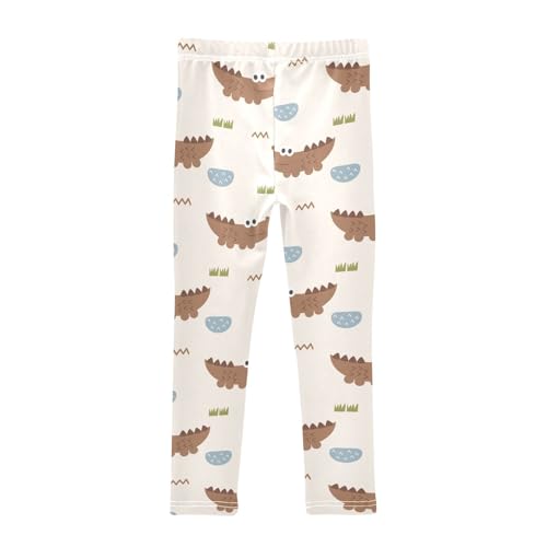 Cartoon Crocodile Girls Leggings,Workout Leggings for Girls Toddler Athletic Legging Size for 3-10T2