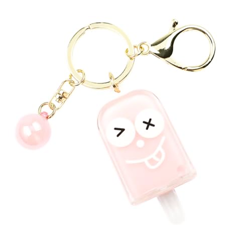 Baluue Llavero Colgante de Helado Acrílico Rosa Adorno Ligero para Bolso y Decoración Diseño Único para Uso Duradero