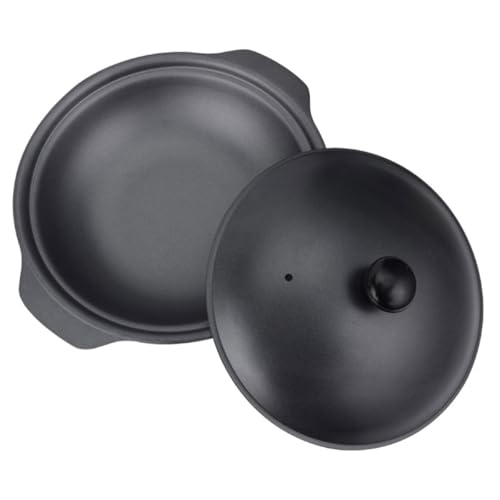 OHPHCALL Cacerola de Hierro Fundido 16 Cm Tapa, Olla de Cocina para Estofado y Arroz, Superficie Antiadherente Fácil de Limpiar, Adecuado para Restaurante y Uso Casero