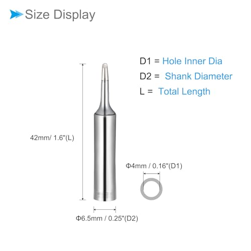 Image of Soldering Iron Tips, 4x6.5mm 900M-T-1C, Solder Tips Fine Soldering Gun Replacement Solder Welding - (Applications: for Soldering Irons Soldering Station), 10 Pieces