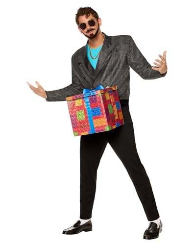 Spirit Halloween Saturday Night Live Adult Dick in a Box Costume, Officially Licensed, Hilarious Outfit, Men, Size SMALL/MEDIUM Standard, Multicolor