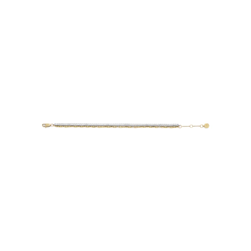 Fossil Bracciale donna in ottone con chiusura a moschettone a doppia catena