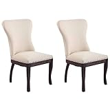 Sie erhalten 2x Stuhl Chair Wohnzimmerstuhl Küchenstuhl Esszimmerstuhl Windsor Stoff creme