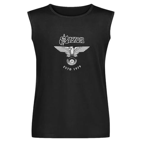 Men's Black Saxon Heavy Metal Vest Cover
