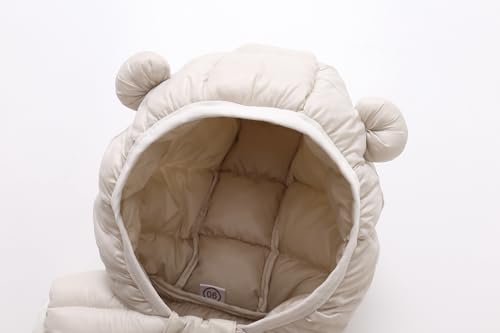 Image of AIWUHE Baby Boys Girls Hooded Puffer Vest Winter Lightweight Sleeveless Bear Ears Zipper Up Jacket Down Vest Coat Vests Kids