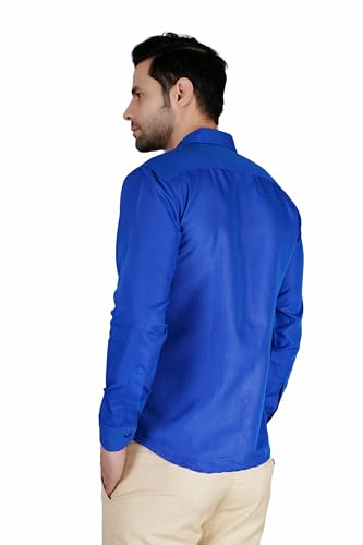 Image of Mens Slim fit Solid Casual Cotton Shirt with Spread Collar and Full Sleeves || Suitable for Office wear