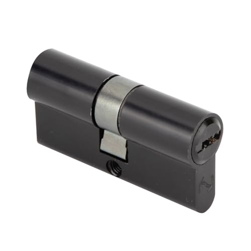 Bombín de Seguridad para Puerta 30x30mm Latón Negro, Cilindro Europeo con Llave de Puntos Antibumping y Antiganzúa, Doble Entrada con 5 Llaves de Repuesto