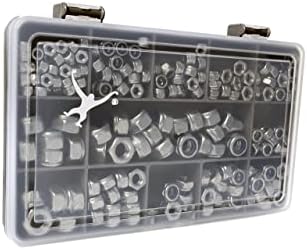 230 Assorted Nyloc Lock Nuts. A2-70 Stainless Steel M3, M4, M5, M6 & M8. in a Durable Compartment Box.
