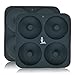 SUPER KITCHEN Juego de 2 Moldes de Silicona Grande para Donuts de 4 Cavidades, Bandeja para Rosquillas Antiadherente, Bandeja para Hornear para Donas, Pasteles, Bagels, Muffins (23,5x23,5x2 cm,Gris)