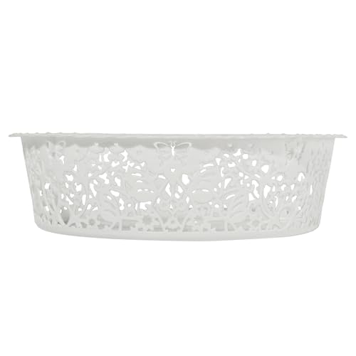 Image of Kuber Industries 3 Pcs Plastic Small Fruit Basket for Dining Table | Snacks, Groceries and Vegetable Basket for Kitchen Storage | Poland Design - Grey