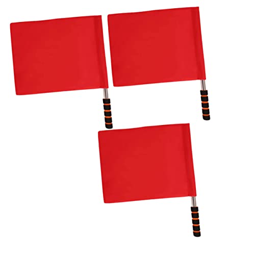 GOOHOCHY Flag Banner 3pcs Stainless Steel Signal Flags for Referee Match for Sports