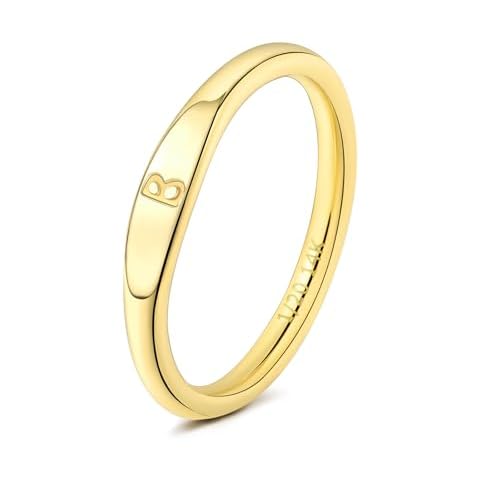 YURZA Gold Initial Rings for Women Cover