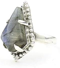 Lover's Coffin Ring, Sterling Silver Labradorite Ring, Gemstone, Festival Jewelry, Boho, Wiccan, Gypsy, Hippie, Spiritual