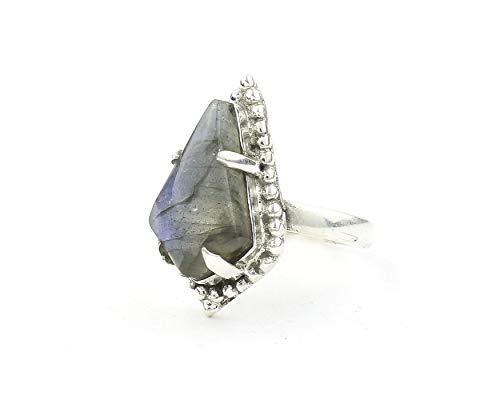 Lover's Coffin Ring, Sterling Silver Labradorite Ring, Gemstone, Festival Jewelry, Boho, Wiccan, Gypsy, Hippie, Spiritual #TOP1
