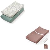 Blissful Diary Baby Changing Pad and 2 Packs Muslin Changing Pad Cover for Girls Boys