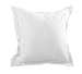 MCTISSUS Taie d'oreiller Alicia Blanc 65 cm x 65 cm Volant Plat Coton