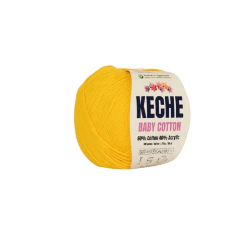 Keche Cotton Yarn, 60% Cotton 40% Acrylic Yarn, Soft Cotton